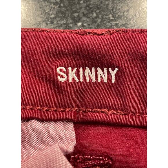 American Eagle Outfitters Maroon Red Twill skinny pant 18 - Picture 4 of 10